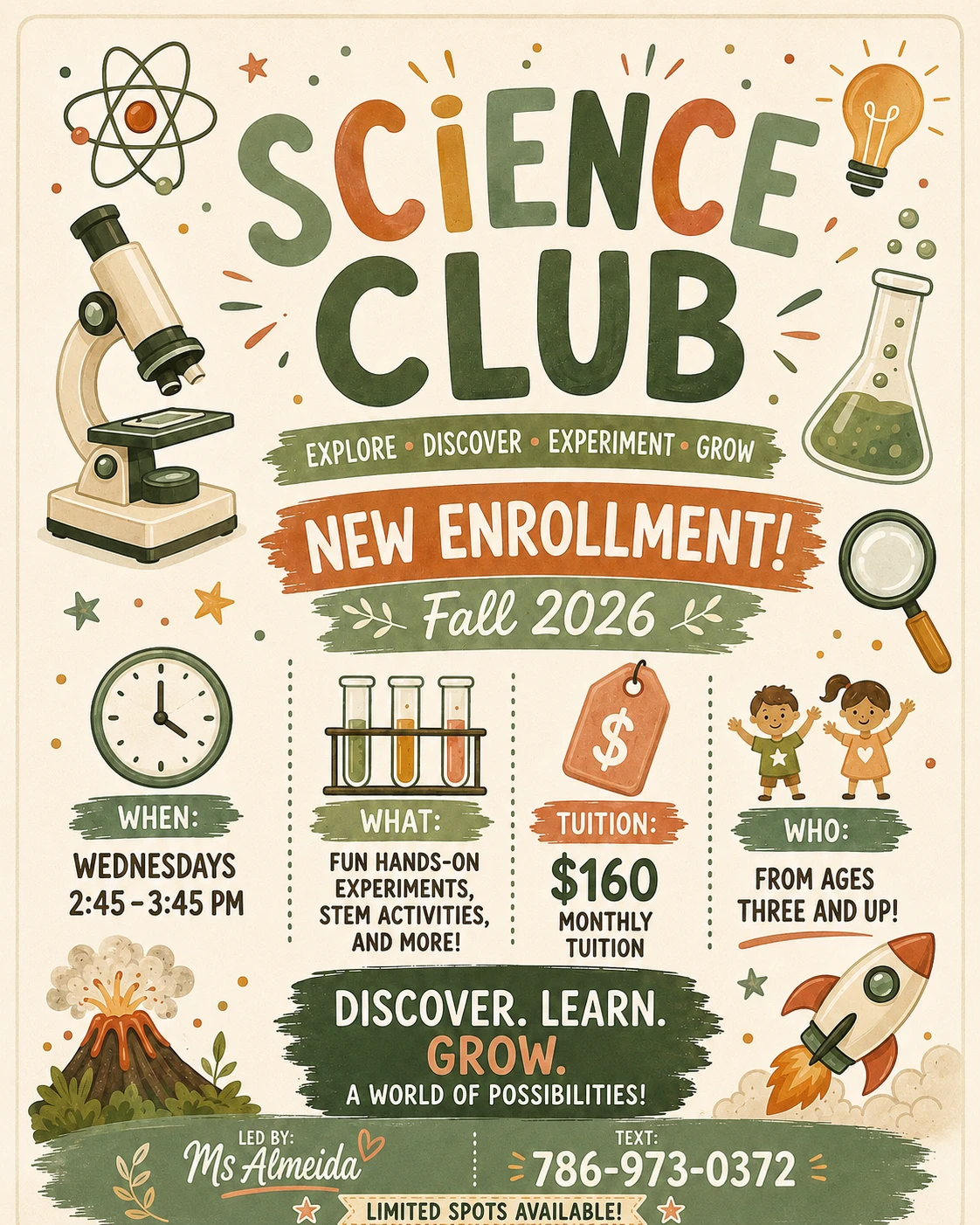 Science Club flyer — Creativa Academy