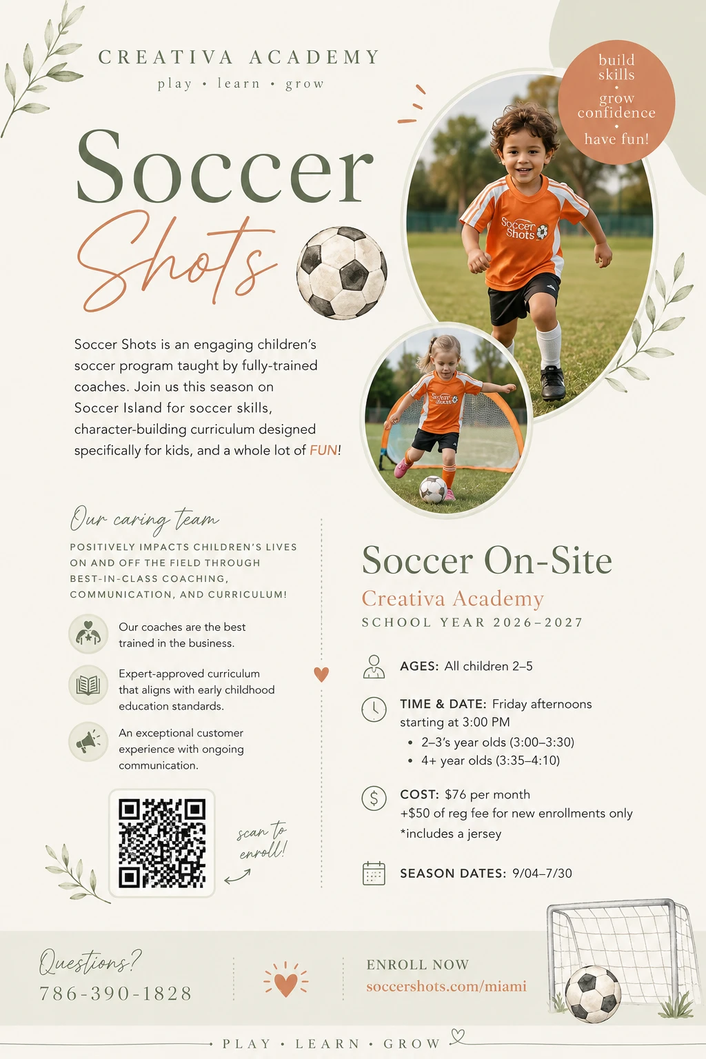Soccer Shots flyer — Creativa Academy