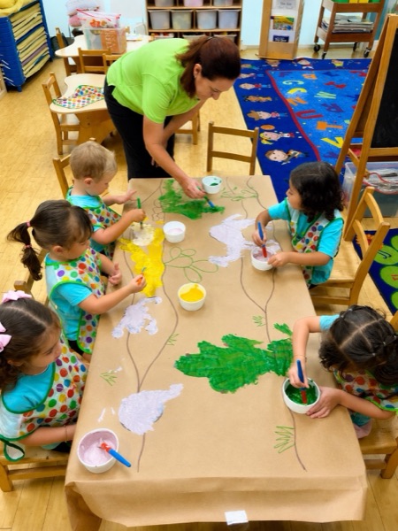 Teacher-led art activity at Creativa Academy